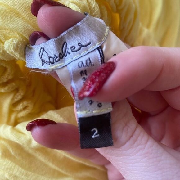 Doralice Women’s Strapless Top Size 2 – Made in Italy Yellow Tube Blouse Resort - Picture 4 of 6